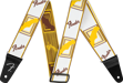 Fender Weighless™ 2" Monogrammed Strap, White/Brown/Yellow
