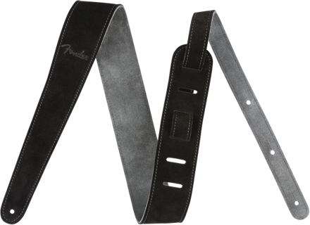 Fender 2" Suede Strap, Black/Gray, Reversible