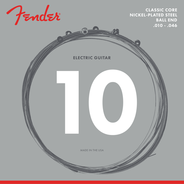 Fender Classic Core Electric Guitar Strings, Nickel-Plated Steel, Ball Ends