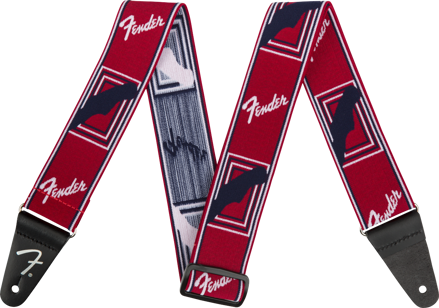 Fender Weighless™ 2" Mono Strap, Red/White/Blue