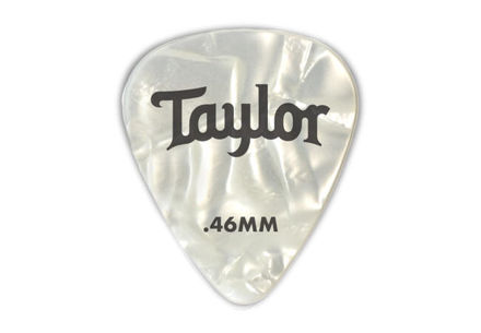 Taylor Celluloid 351 Picks, White Pearl, 0.71mm, 12-Pack
