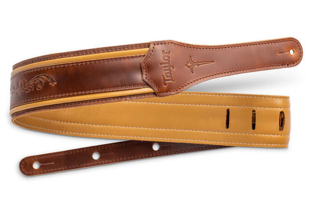 TaylorWare 4118-25 Taylor Nouveau Strap, Med Brown Leather, 2.5" Brn, Butterscotch, Distress Brn