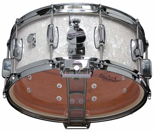 Rogers DynaSonic 14x6.5 Wood Shell Snare | B&B Lug - White Marine Pearl