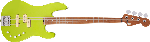 Charvel Pro-Mod San Dimas® Bass PJ IV, Caramelized Maple Fingerboard, Lime Green Metallic