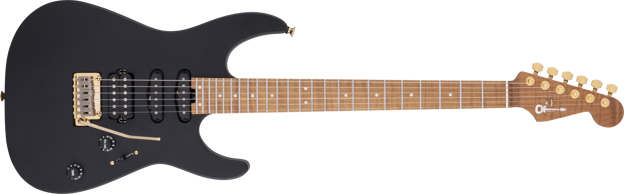 Charvel USA Select DK24 HSS 2PT CM, Caramelized Maple Fingerboard, Satin Black