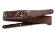 Taylor Vegan Leather Strap, Chocolate Brown w/ Sequins, 2.25", Embossed Logo