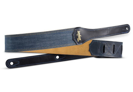 TaylorWare 4301-20 Taylor Blue Denim Strap,Gold Logo,2"