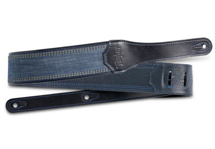 TaylorWare 4300-25 Taylor Blue Denim Strap,Navy Leather Edges,2.5" Embossed Logo