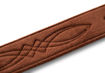 TaylorWare 4201-20 Taylor Vegan Leather Strap,Med Brown w/Stitching 2.0",Embossed Logo