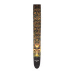 Alchemy Leather Guitar Strap, Green Skull