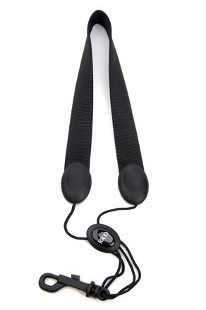 Rico Saxophone Strap, Soprano/Alto, Black Nylon, Snap Hook