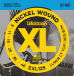 D'Addario EXL125 Nickel Wound Electric Guitar Strings, Super Light Top/ Regular Bottom, 09-46