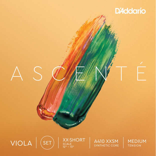 D'Addario Ascenté Viola String Set, Extra-Extra-Short Scale, Medium Tension