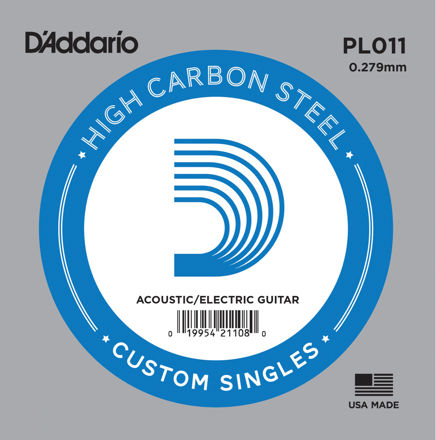 D'Addario PL011 Plain Steel Guitar Single String, .011