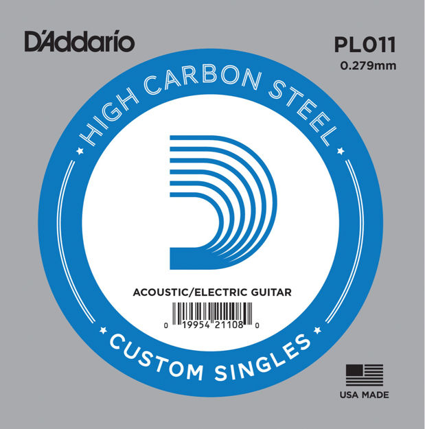 D'Addario PL011 Plain Steel Guitar Single String, .011