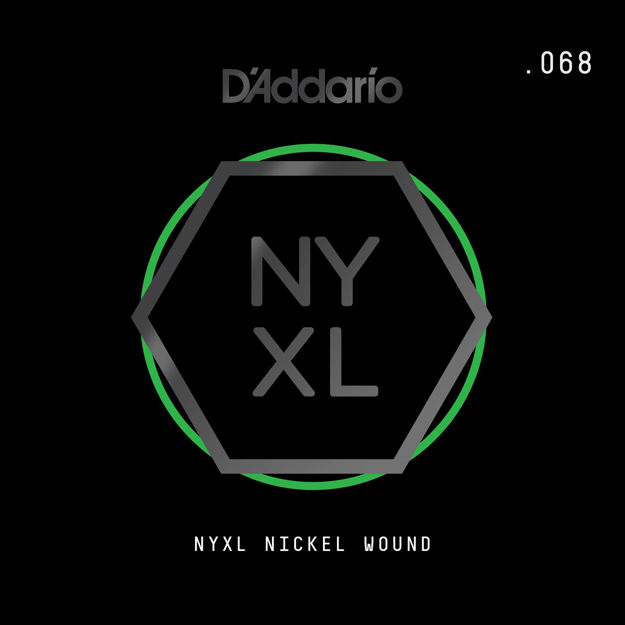 D'Addario NYNW068 NYXL Nickel Wound Electric Guitar Single String, .068