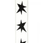D'Addario Deluxe Leather Guitar Strap, Star Patches, White with Black