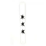D'Addario Deluxe Leather Guitar Strap, Star Patches, White with Black