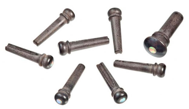 D'Addario Ebony Bridge Pins with End Pin Set, Abalone Inlay