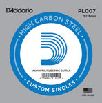 D'Addario PL007 Plain Steel Guitar Single String, .007