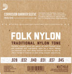 D'Addario EJ33 Folk Nylon Guitar Strings, Ball End, 80/20 Bronze/Clear Nylon Trebles