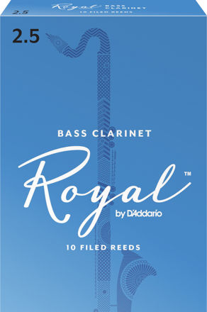 Royal by D'Addario Bass Clarinet Reeds, Strength 2.5, 10 Pack