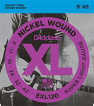 D'Addario EXL120 Nickel Wound Electric Guitar Strings, Super-Light, 09-42