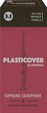 Plasticover by D'Addario Soprano Sax Reeds, Strength 3.5, 5-pack