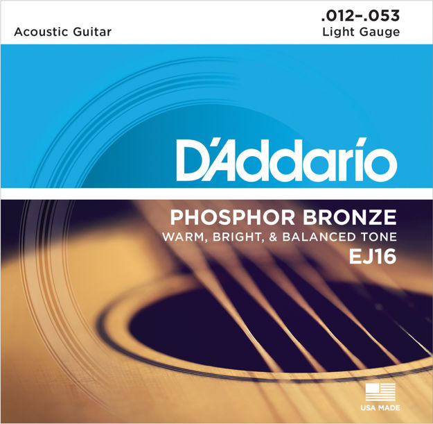 D'Addario EJ16-B25 Phosphor Bronze Acoustic Guitar Strings, Light, 25 Bulk Sets