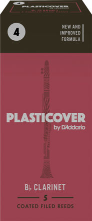 Plasticover by D'Addario Bb Clarinet Reeds, Strength 4, 5-pack