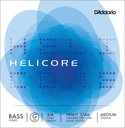 D'Addario Helicore Hybrid Bass Single G String, 3/4 Scale, Medium Tension