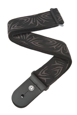 D'Addario Woven Guitar Strap, Black/Grey Tattoo