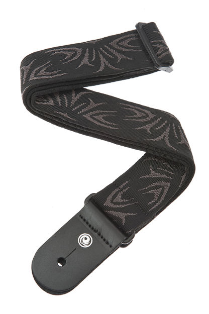 D'Addario Woven Guitar Strap, Black/Grey Tattoo