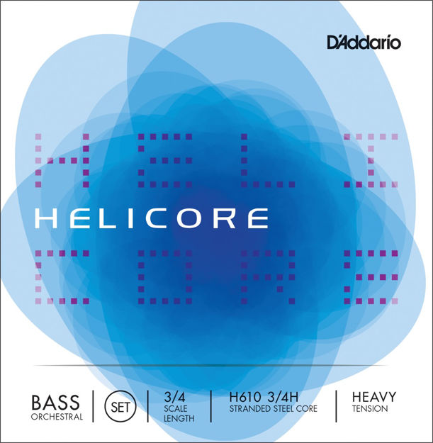 D'Addario Helicore Orchestral Bass String Set, 3/4 Scale, Heavy Tension