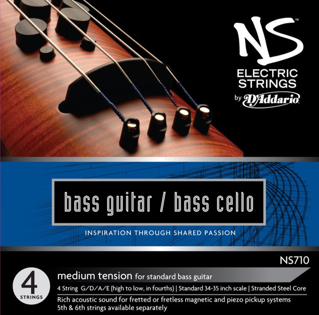 D'Addario NS Electric Bass/Cello String Set, 4/4 Scale, Medium Tension