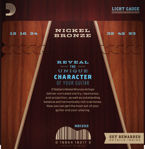 D'Addario NB1253 Nickel Bronze Acoustic Guitar Strings, Light, 12-53