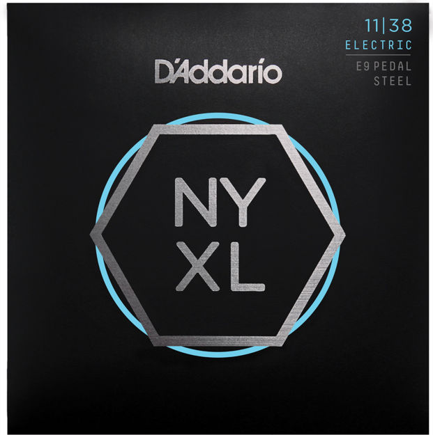 D'Addario NYXL1138PS Nickel Wound E9 Pedal Steel Guitar Strings, Regular Light, 11-38