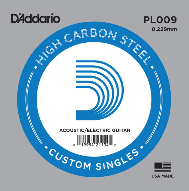 D'Addario PL009 Plain Steel Guitar Single String, .009