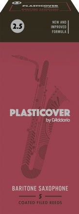 Plasticover by D'Addario Baritone Sax Reeds, Strength 2.5, 5-pack