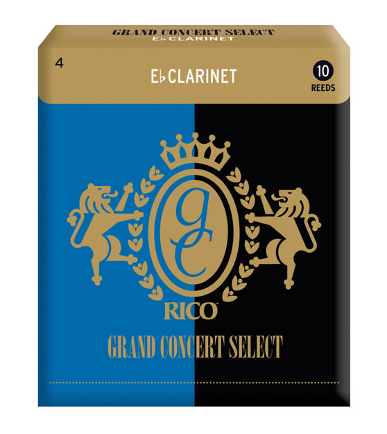 Rico Grand Concert Select Eb Clarinet Reeds, Strength 4.0, 10-pack