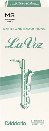 La Voz Baritone Saxophone Reeds, Medium Soft, 5 Pack