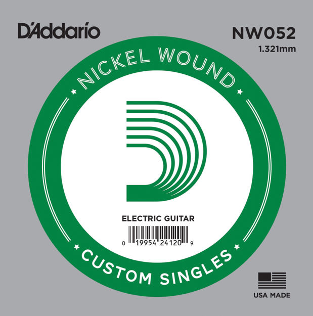 D'Addario NW052 Nickel Wound Electric Guitar Single String, .052