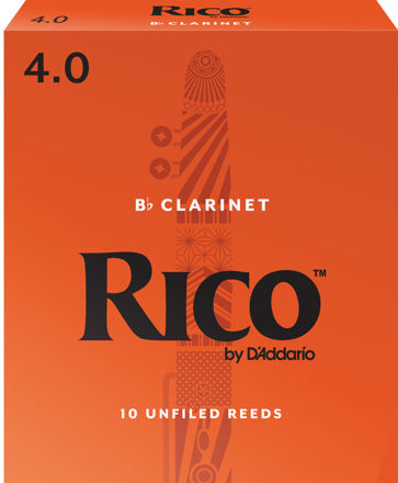 Rico by D'Addario Bb Clarinet Reeds, Strength 4, 10-pack