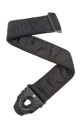 D'Addario Planet Lock Guitar Strap, Black Satin