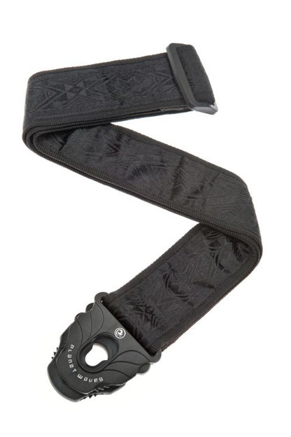 D'Addario Planet Lock Guitar Strap, Black Satin