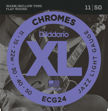 D'Addario ECG24 Chromes Flat Wound Electric Guitar Strings, Jazz Light, 11-50