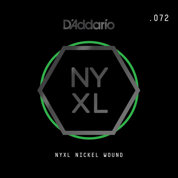 D'Addario NYNW072 NYXL Nickel Wound Electric Guitar Single String, .072