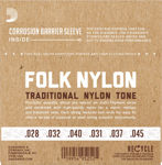 D'Addario EJ34 Folk Nylon Guitar Strings, Ball End, 80/20 Bronze/Black Nylon Trebles