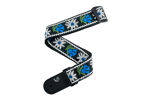 D'Addario Woven Guitar Strap, Peace Love, Black and Blue