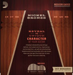 D'Addario NB1356 Nickel Bronze Acoustic Guitar Strings, Medium, 13-56